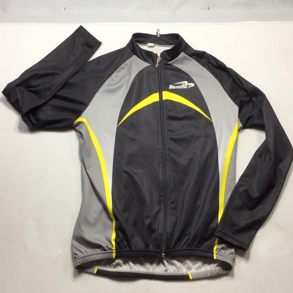Biemme Men's Black & Gray Performance Cycling Jacket with Yellow Accents